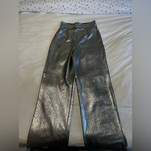 Anthropologie Wide Leg Metallic Pants